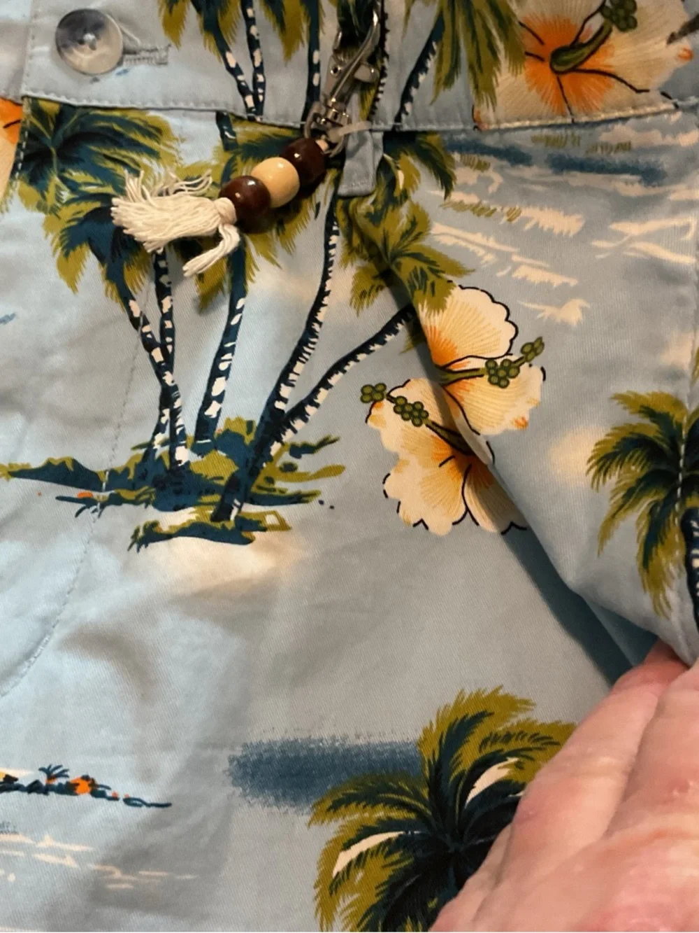 NWT Denim & Flower Stretch Shorts tropical island stretch 38